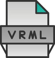 icono de formato de archivo vrml vector