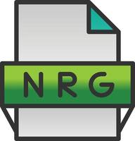 icono de formato de archivo nrg vector