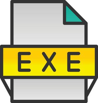 Exe File Format Icon vector