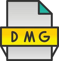 icono de formato de archivo dmg vector