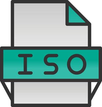 Iso File Format Icon vector