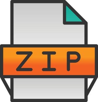 Zip File Format Icon vector