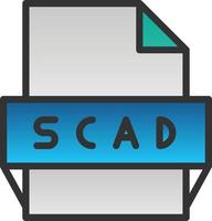 icono de formato de archivo scad vector