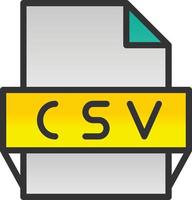 icono de formato de archivo csv vector