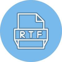 icono de formato de archivo rtf vector