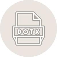 Dotx File Format Icon vector