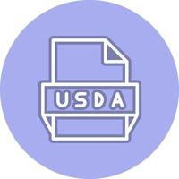 icono de formato de archivo usda vector