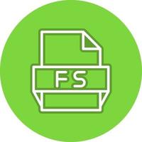 icono de formato de archivo fs vector