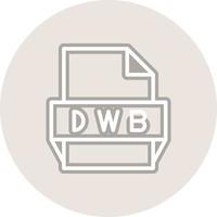 icono de formato de archivo dwb vector