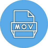 icono de formato de archivo mov vector