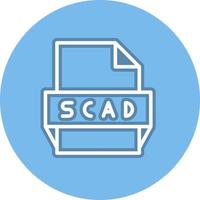 icono de formato de archivo scad vector