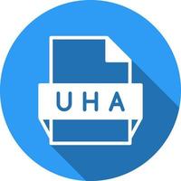 uha icono de formato de archivo vector