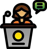 Woman Speeching Vector Icon Design