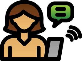 Woman Talking on Call Vector Icon Design