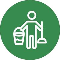 Cleaning Man Vector Icon Design