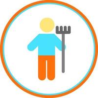 Man Holding Mop Vector Icon Design