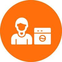 Man Doing Laundry Vector Icon Design