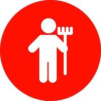 Man Holding Mop Vector Icon Design