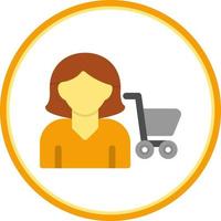 Woman Shopping Vector Icon Design