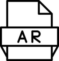 icono de formato de archivo ar vector