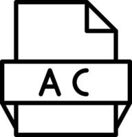 icono de formato de archivo ac vector