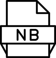 icono de formato de archivo nb vector