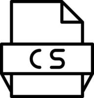 icono de formato de archivo cs vector