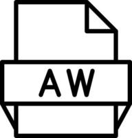 Aw File Format Icon vector