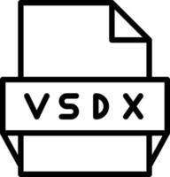 icono de formato de archivo vsdx vector