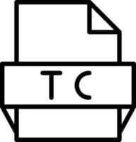 icono de formato de archivo tc vector