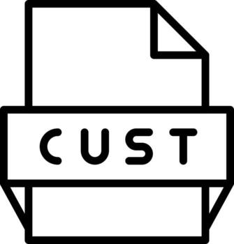Cust File Format Icon vector