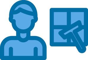 Man Cleaning Window Vector Icon Design