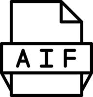 icono de formato de archivo aif vector