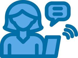 Woman Talking on Call Vector Icon Design