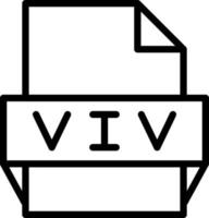 icono de formato de archivo viv vector