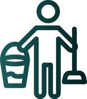 Cleaning Man Vector Icon Design