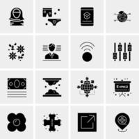 16 iconos de negocios universales vector ilustración de icono creativo para usar en proyectos relacionados con la web y dispositivos móviles