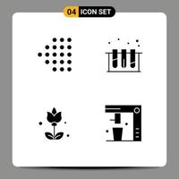 Mobile Interface Solid Glyph Set of 4 Pictograms of arrow present medical tub drink Editable Vector Design Elements