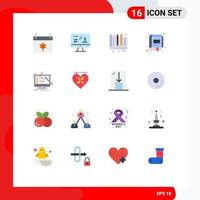 Modern Set of 16 Flat Colors and symbols such as notebook management architect digital tools Editable Pack of Creative Vector Design Elements