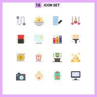 paquete de iconos de vector de stock de 16 signos y símbolos de línea para el corazón de comunicación de viernes pascua recibe paquete editable de elementos de diseño de vector creativo