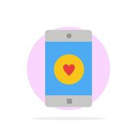 Application Mobile Mobile Application Like Heart Abstract Circle Background Flat color Icon vector