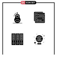 Group of 4 Solid Glyphs Signs and Symbols for fraud archive peace template file folder Editable Vector Design Elements