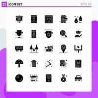 Set of 25 Modern UI Icons Symbols Signs for food autumn envelope money dollar Editable Vector Design Elements