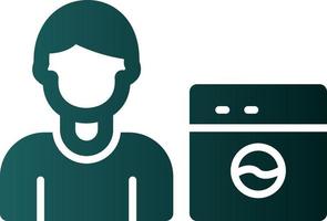 Man Doing Laundry Vector Icon Design