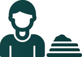 Man Washing Dishes Vector Icon Design