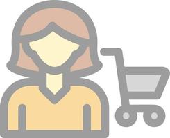 Woman Shopping Vector Icon Design