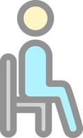 Sitting Vector Icon Design