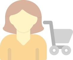 Woman Shopping Vector Icon Design