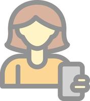 Woman Taking Selfie Vector Icon Design