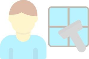 Man Cleaning Window Vector Icon Design